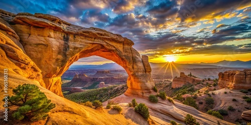 Capturing the awe-inspiring Jacob Hamblin Arch in Utah's National Park. photo