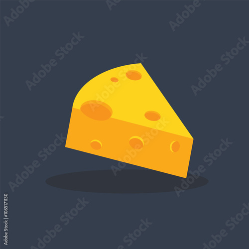 piece of cheese in flat vector design.