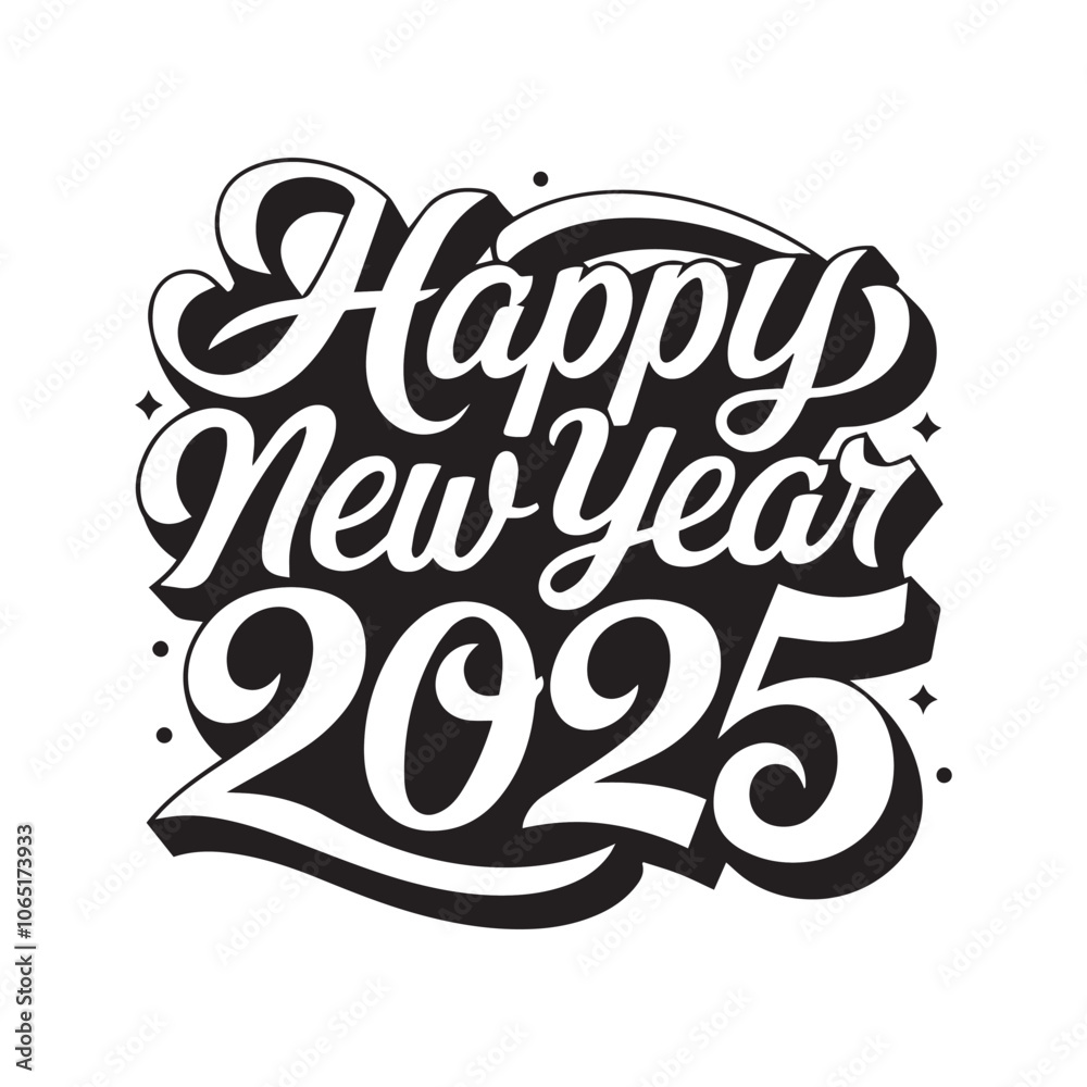 Happy new year 2025 Typography t shirt design Happy new year 2025 Typography t shirt design
