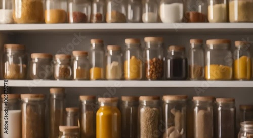 Wallpaper Mural Using Glass Jars for a Chic Spice Display Torontodigital.ca