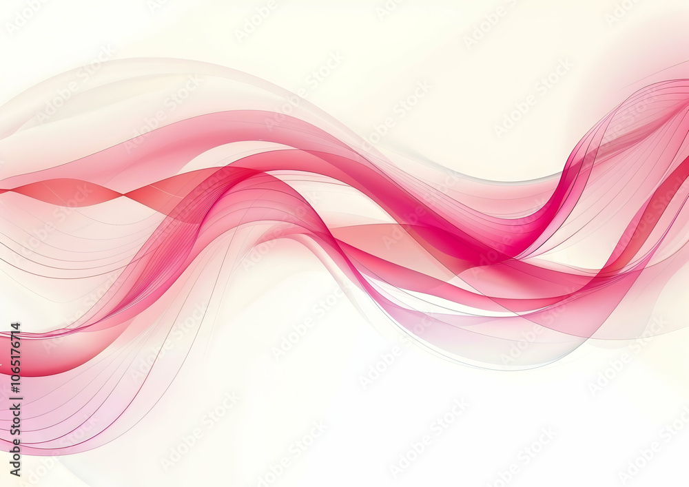 Fototapeta premium Red and pink wave abstract background vector presentation design, on a white background.