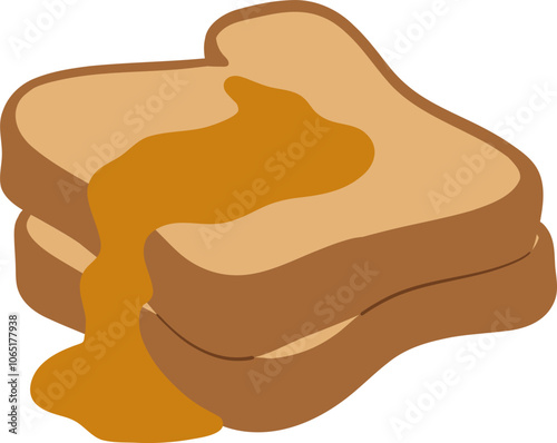 Hand Drawn French Toast with Syrup Illustration