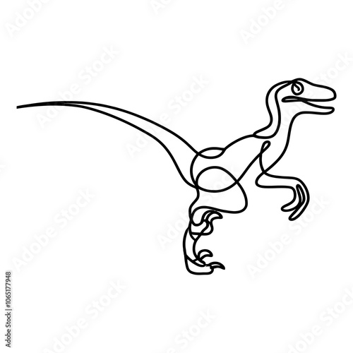 Velociraptor Dinosaur Line Drawing