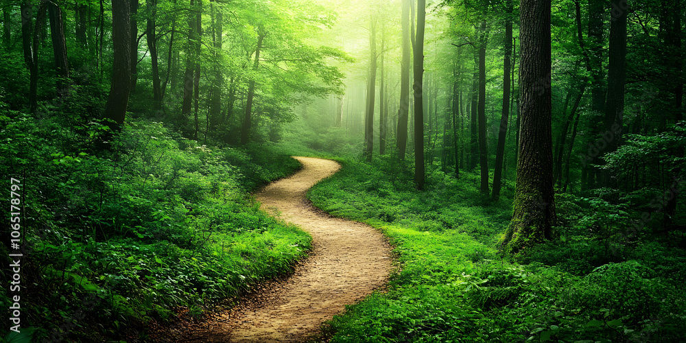Obraz premium Lush green forest with diverse wildlife