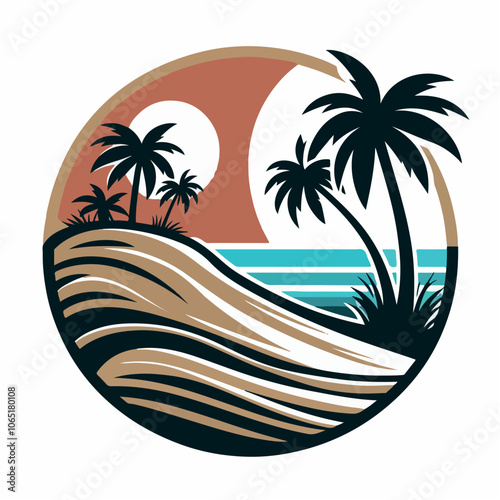 desert dunes landscape logo illustration