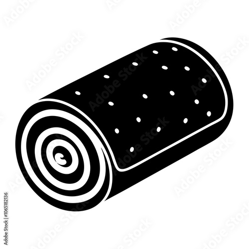 roll cake isolated on white