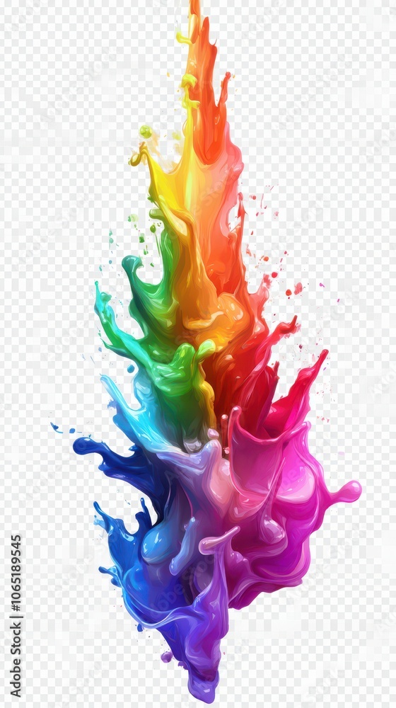 Obraz premium Colorful abstract watercolor splashes blending vibrant hues of blue, purple, pink, and orange.