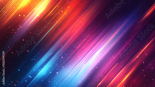 Abstract Diagonal Lines Background with Glowing Stripes and Stars