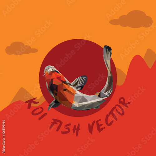 lowpoly koi fish vector abstract style.eps