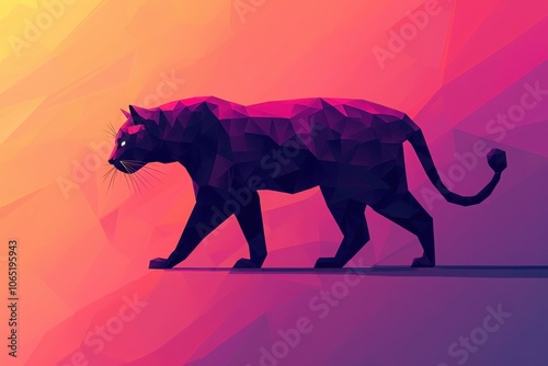 Stunning geometric animal silhouettes with vibrant gradient color schemes a visual feast of artistry and design photo