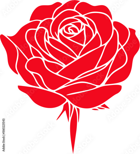 illustration of a simple red rose