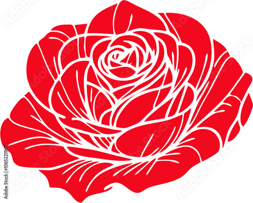 Modern rose flower design