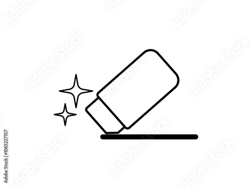 Eraser. Magic Eraser, linear icon. Image editing tool. Line with editable stroke