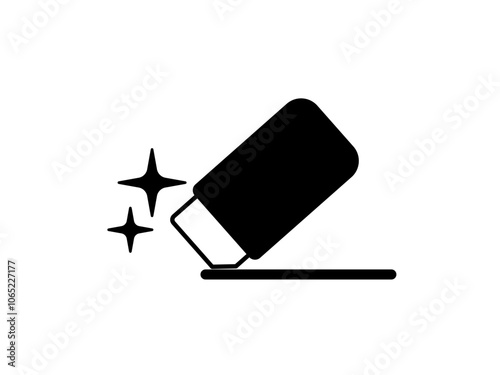 Eraser. Magic Eraser, linear icon. Image editing tool. Line with editable stroke