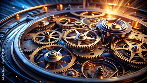 Wallpaper Mural Captivating Long Exposure of Intricate Clockwork Mechanisms, Gears, and Cogs in Motion Highlighting Precision Engineering and Timeless Craftsmanship Torontodigital.ca
