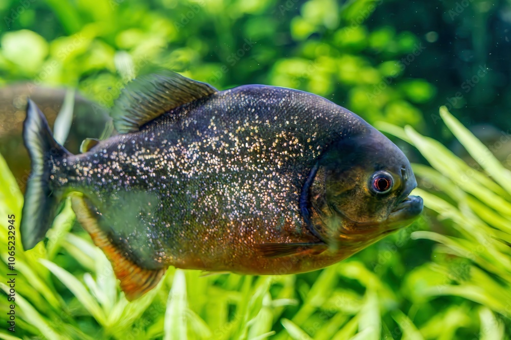 The Natterer's saw tetra, also known as the red piranha or Pygocentrus nattereri, is a freshwater fish native to the tropical waters of South America.