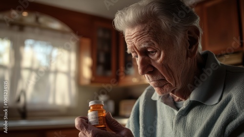 The Elderly Man with Medication photo