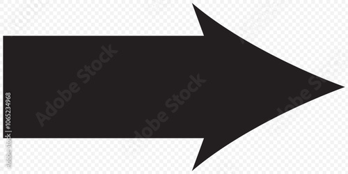  Straight long arrow icon. black long arrow pointing to right site in isolated background eps 10.