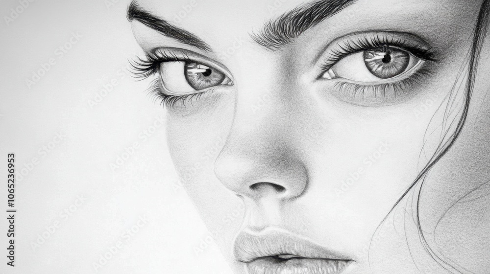 Obraz premium Slight frown with concentrated gaze, lips pursed, and focused eyes, a face deep in careful thought