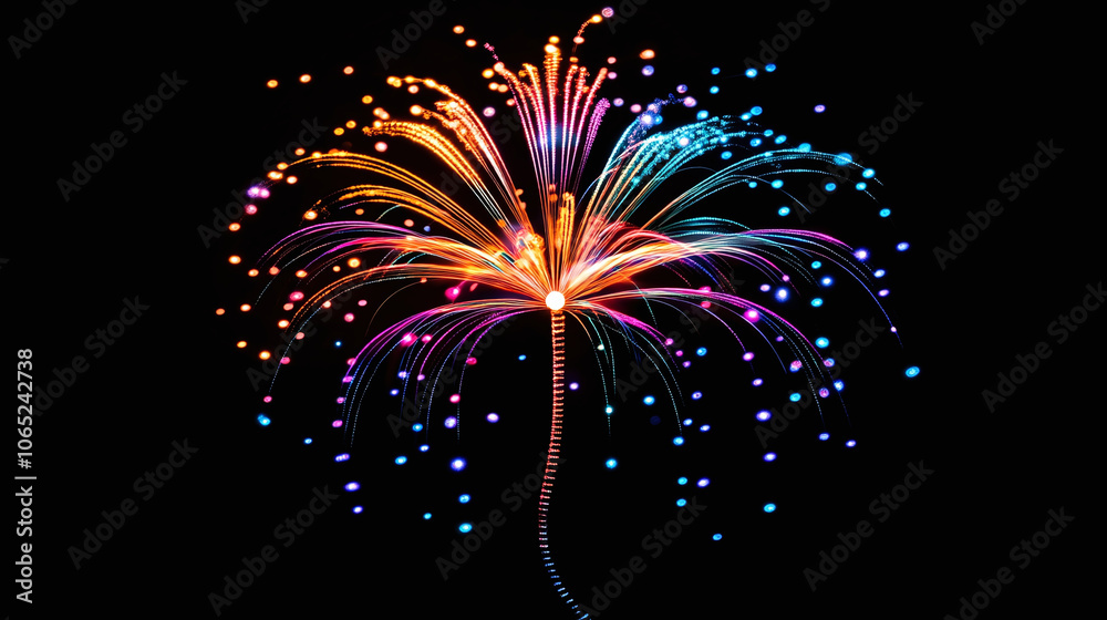 Fototapeta premium Fireworks on a black background.