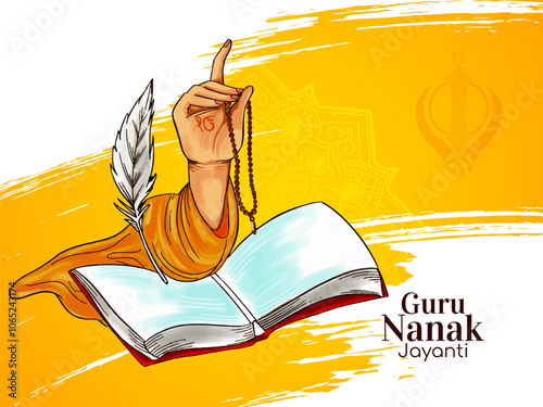 Happy Guru Nanak jayanti religious festival background