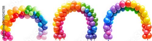 balloon arch colorful party decor celebration png, party balloon isolated on transparents background