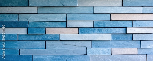 Textured blue wall featuring layered tiles in various shades, ideal for backgrounds and designs.