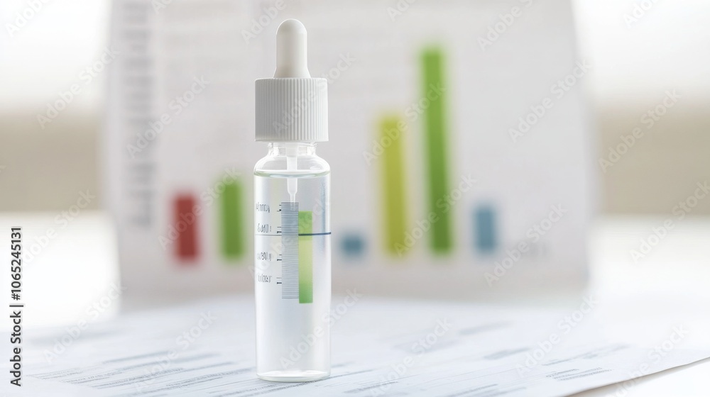 Clean Modern Nasal Spray Bottle on White Background with Blurred Medical Chart Clean Modern Nasal Spray Bottle on White Background with Blurred Medical Chart