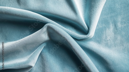 Turquoise soft textile background creates an elegant and luxurious feel. This bright pale blue velvet texture is perfect for adding sophistication, with ample copy space available. photo