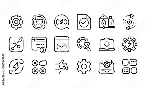 Download Devops Development And Operations Concept  Stroke Outline  Icons Set  . This Design Concept Isolated Premium Vector. 