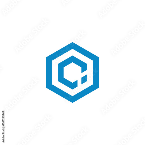Hexagon Letter C Logo design vector template