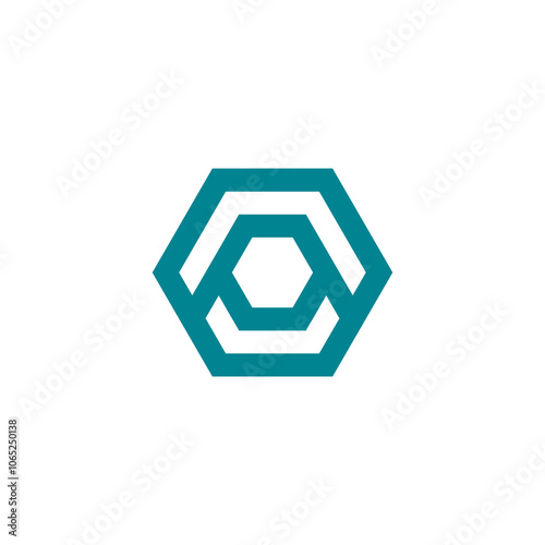 Abstract Hexagon Letter A Logo design vector template