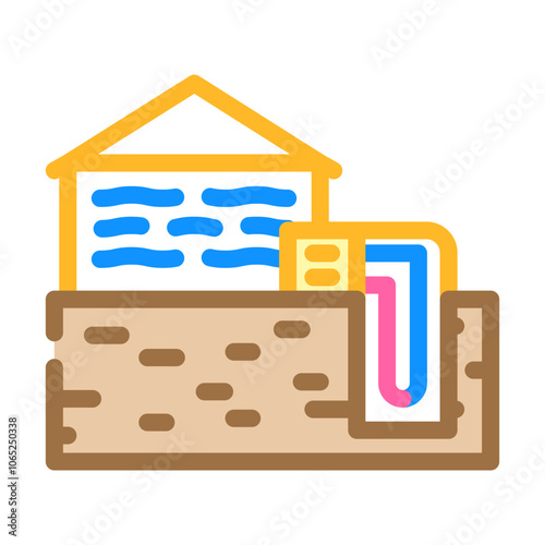 passive cooling green building color icon vector. passive cooling green building sign. isolated symbol illustration