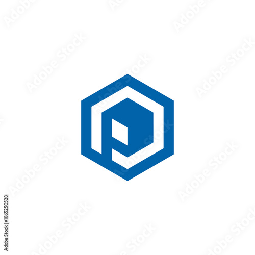 Letter P Hexagon Logo design vector template