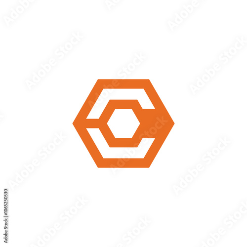 Hexagon Letter C Logo design vector template