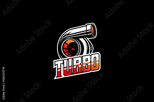 Rpm speed turbo performance logo design, automotive logo design vector illustration