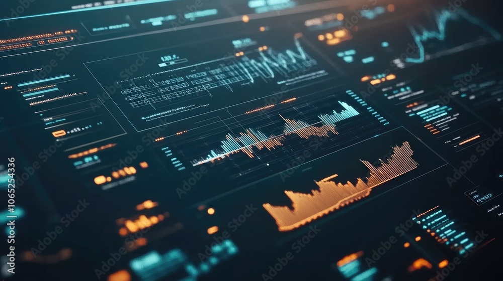 Fototapeta premium Futuristic Data Visualization and Analysis Interface