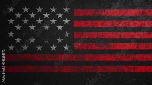 Distressed American Flag Concept on Rustic Background
