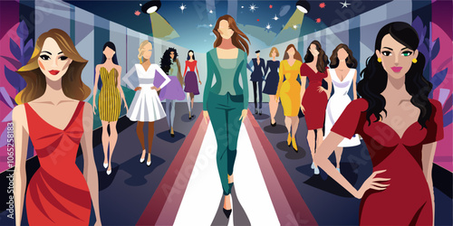 Fashion Week Event with Beautiful Female Models