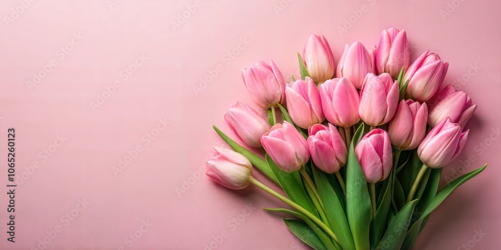 Obraz premium beautiful tulip flower on color background