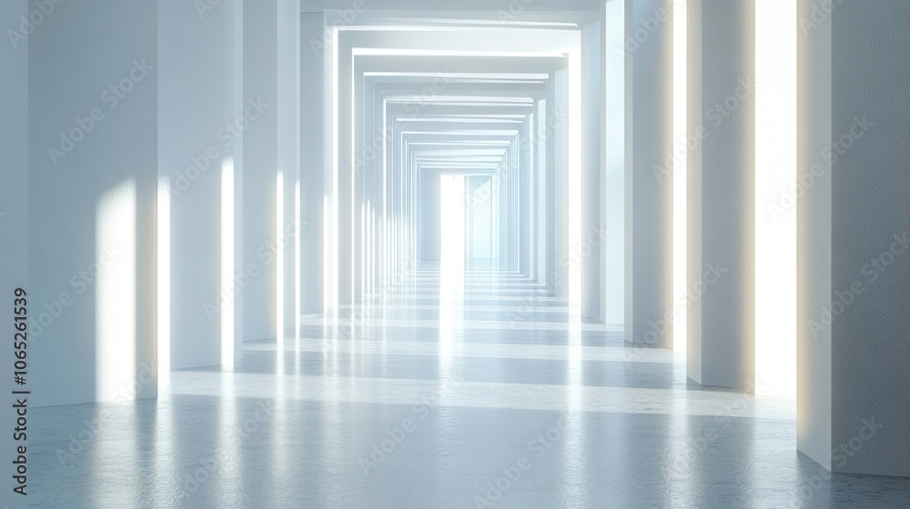 Fototapeta premium Spacious Modern Hallway with Bright Soft Light