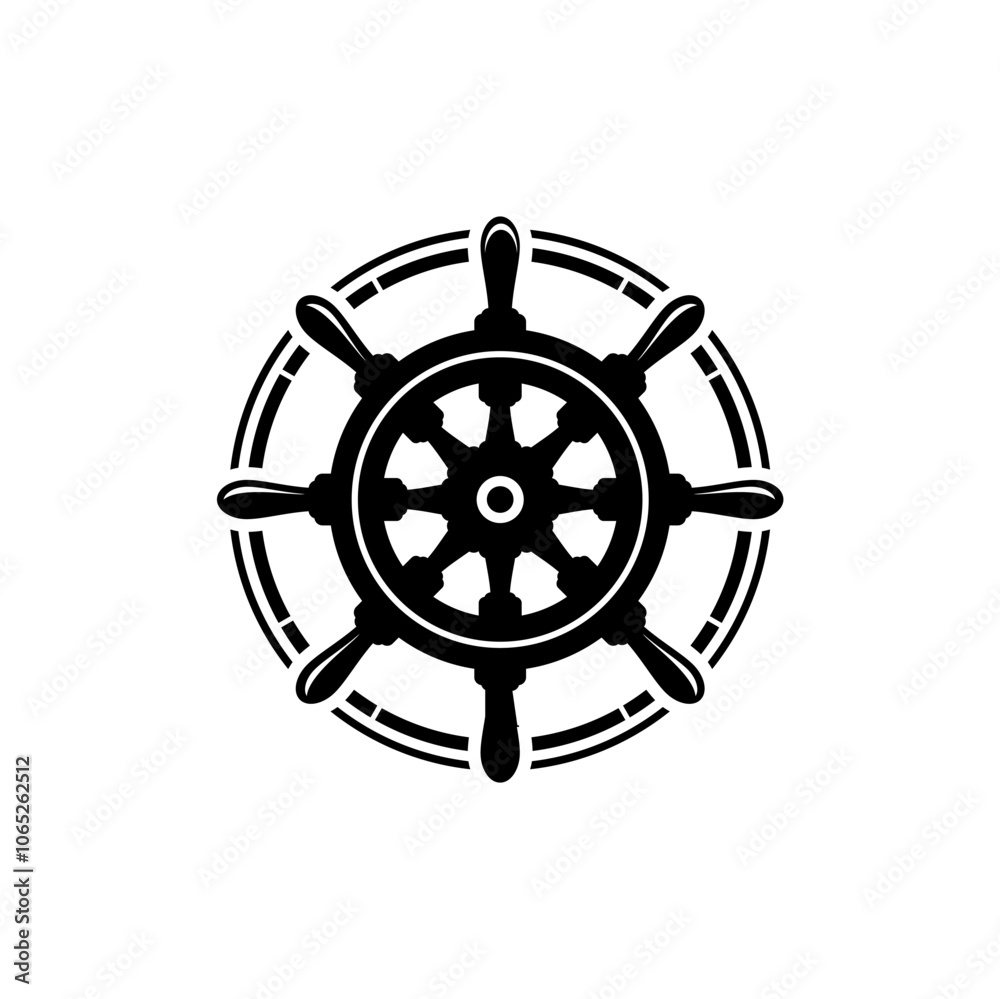 Fototapeta premium ship wheel rudder design vector