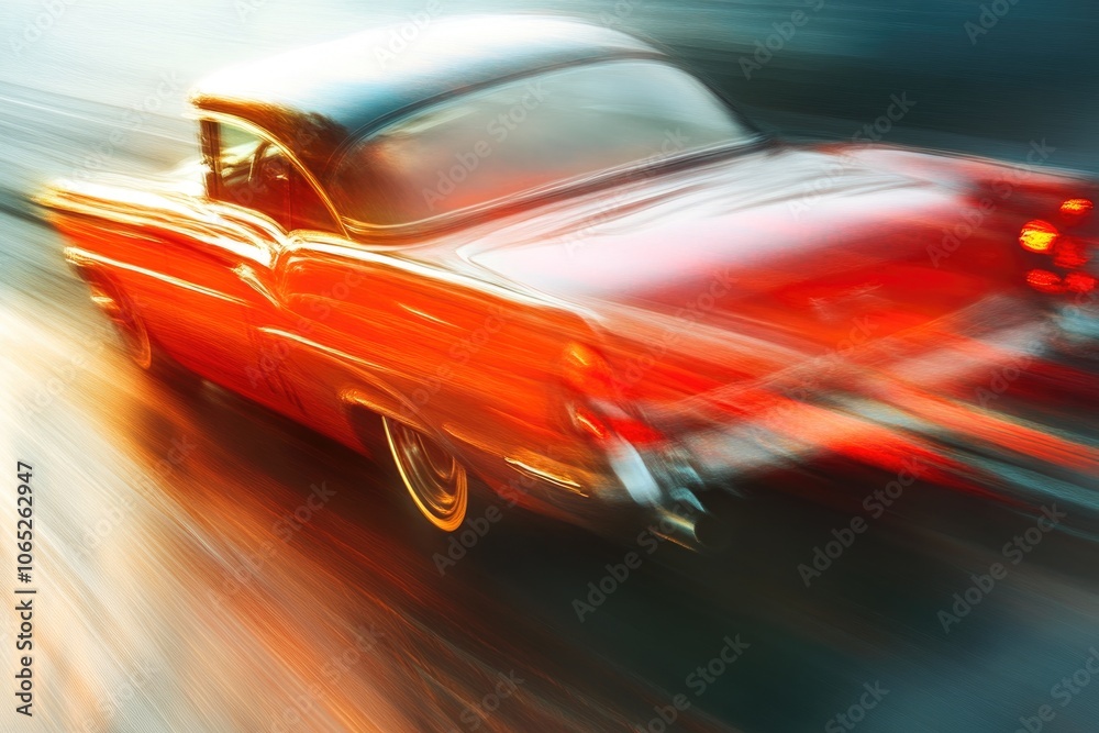 Naklejka premium Long Exposure Effects on a Fast-Moving Vehicle