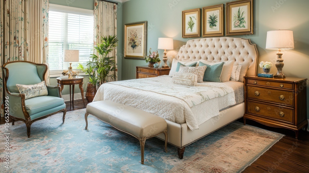 Fototapeta premium Elegant and Cozy Bedroom Interior Design