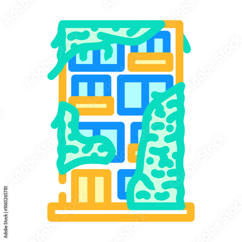 vegetated façade green building color icon vector. vegetated façade green building sign. isolated symbol illustration