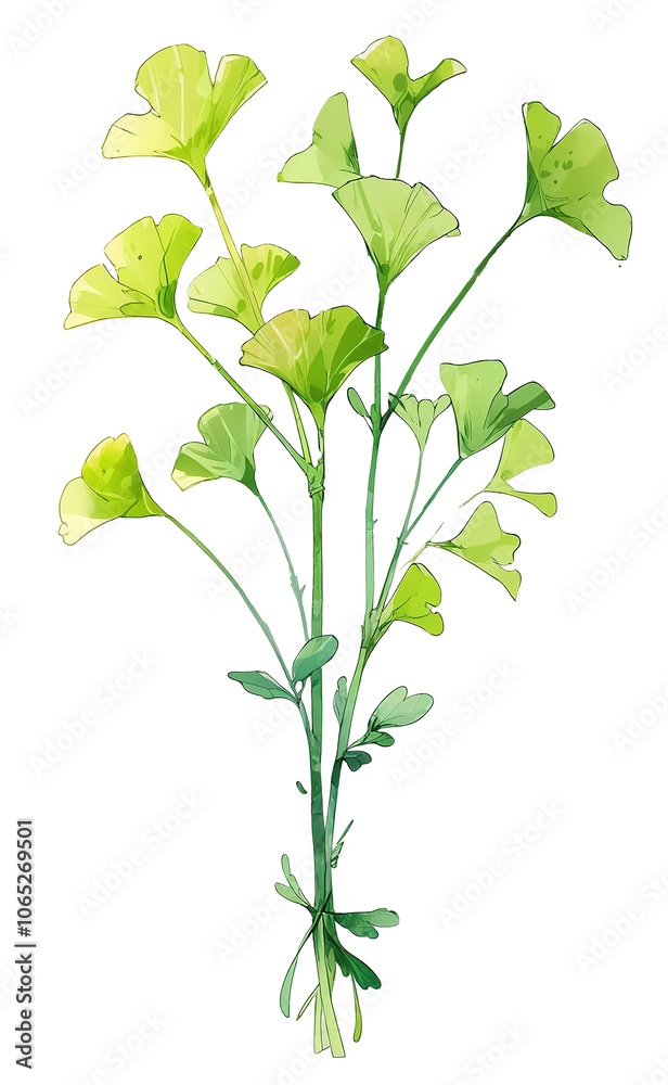 Obraz premium ginkgo leave illustration