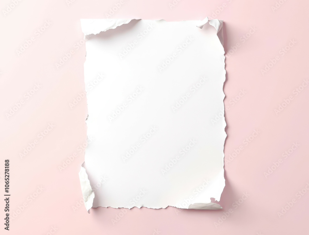 Obraz premium A white piece of paper with a hole in it