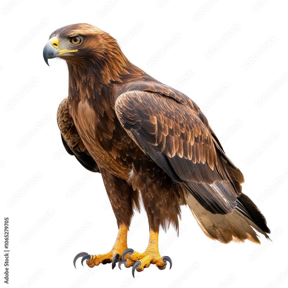 Obraz premium Majestic Golden Eagle in Stunning Detail on a white background.
