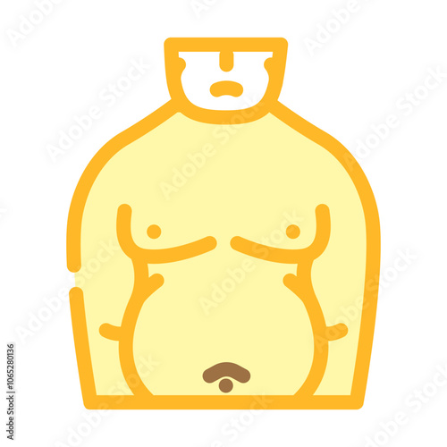 obesity man disease color icon vector. obesity man disease sign. isolated symbol illustration