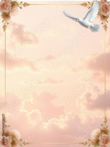 Elegant funeral flyer background with space for heartfelt messages